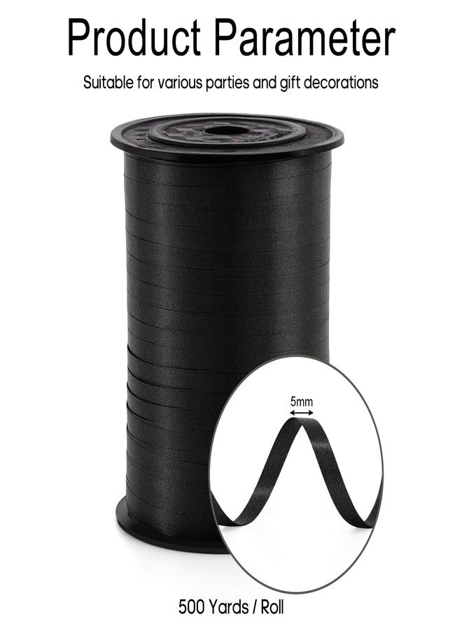 YOTHORN 500 Yards Black Curling Ribbons, Balloon Ribbon Balloon String for Art&Craft Decor, Ribbon String for Christmas New Year Birthday Gifts Flower Bows Decoration (Black) - Image 2